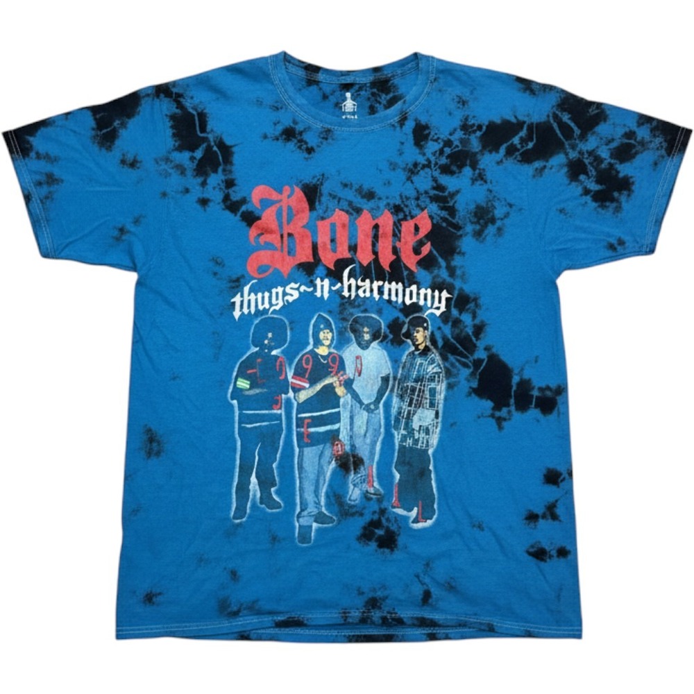 Bone Thugs-N-Harmony Tie Dye Graphic T-Shirt Blue Black Mens Small 2022 Lic.